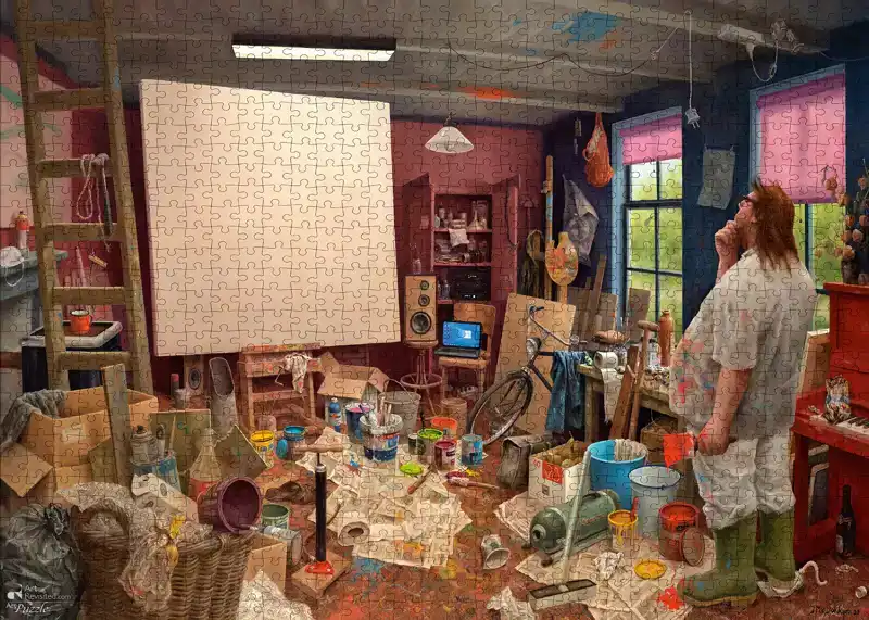 MARIUS VAN DOKKUM - WACHTEN OP INSPIRATIE - PUZZEL 1000 STU ART REVISITED