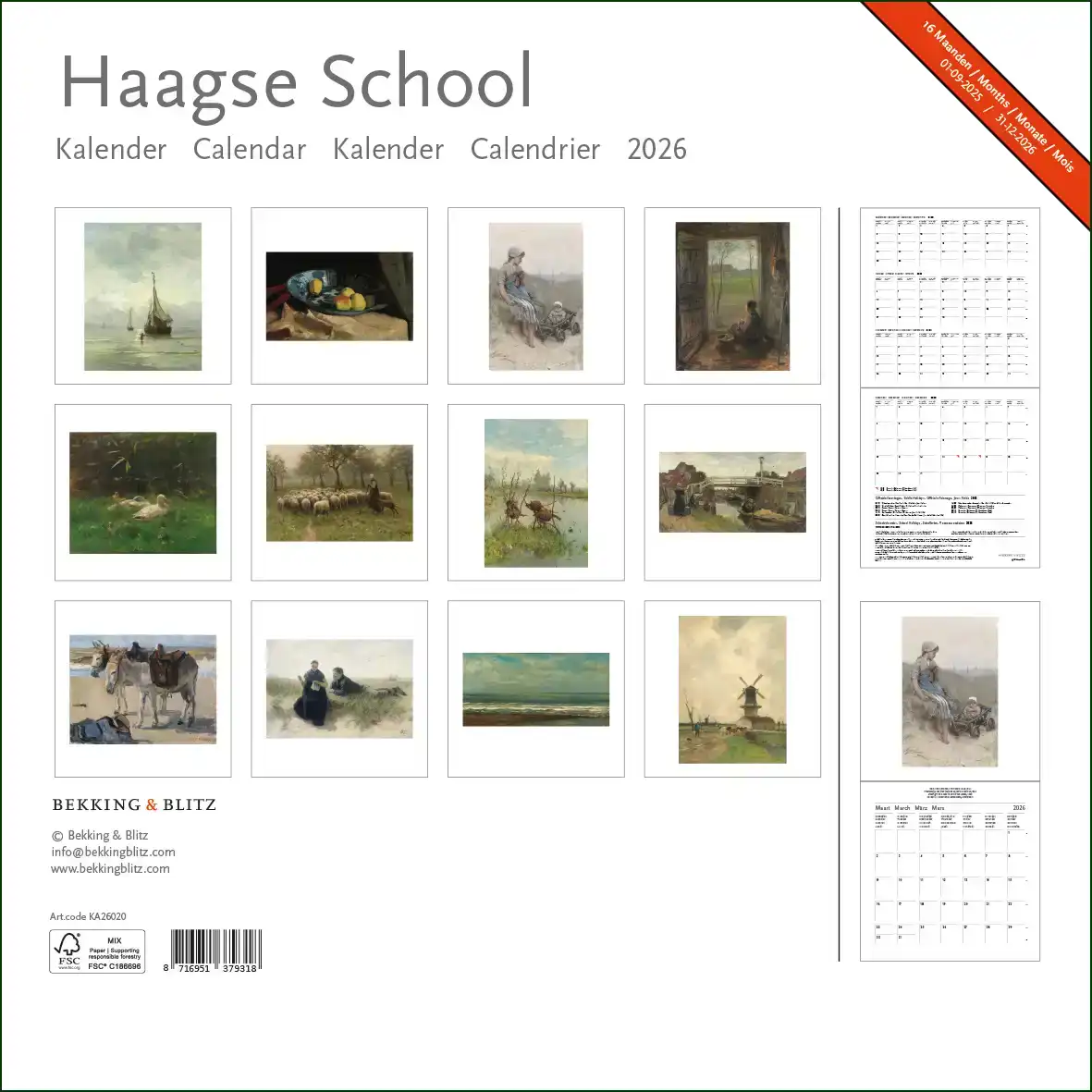 HAAGSE SCHOOL MAANDKALENDER 2026
