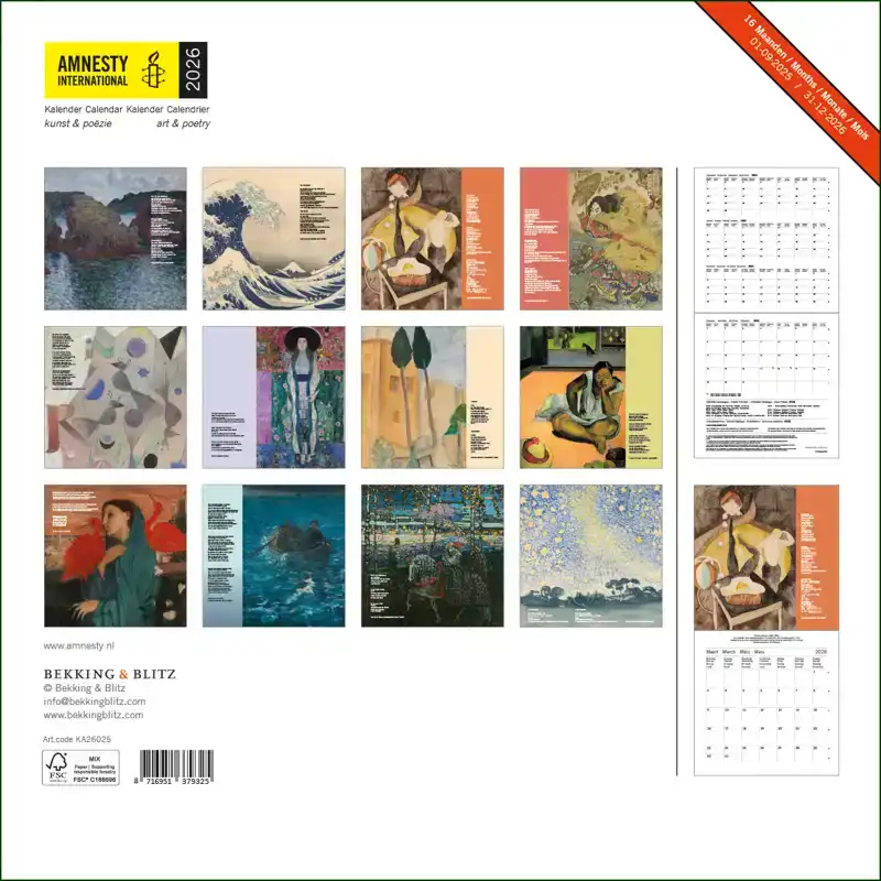 AMNESTY INTERNATIONAL MAANDKALENDER 2026