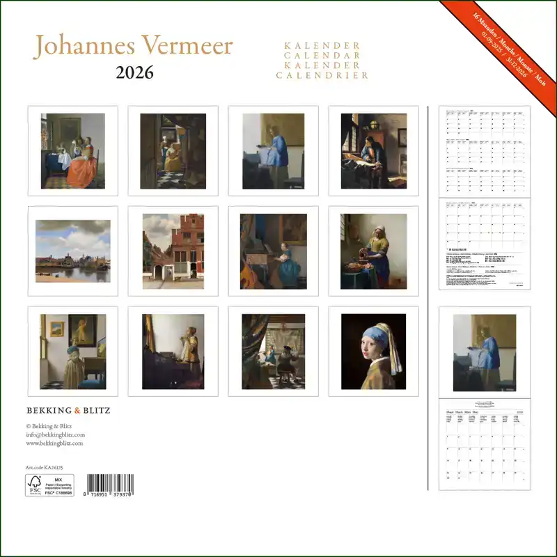 VERMEER MAANDKALENDER 2026