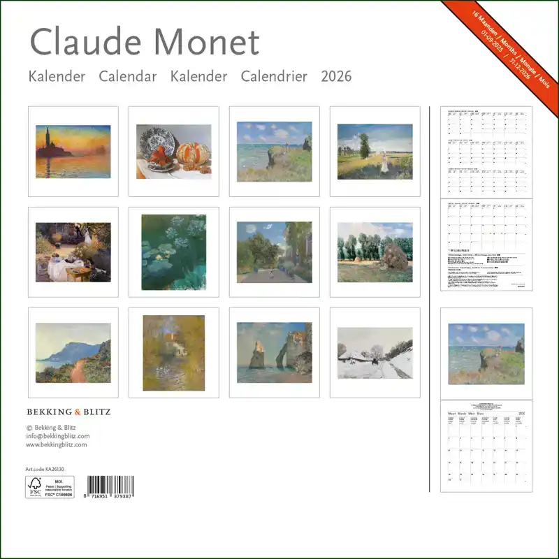 CLAUDE MONET MAANDKALENDER 2026