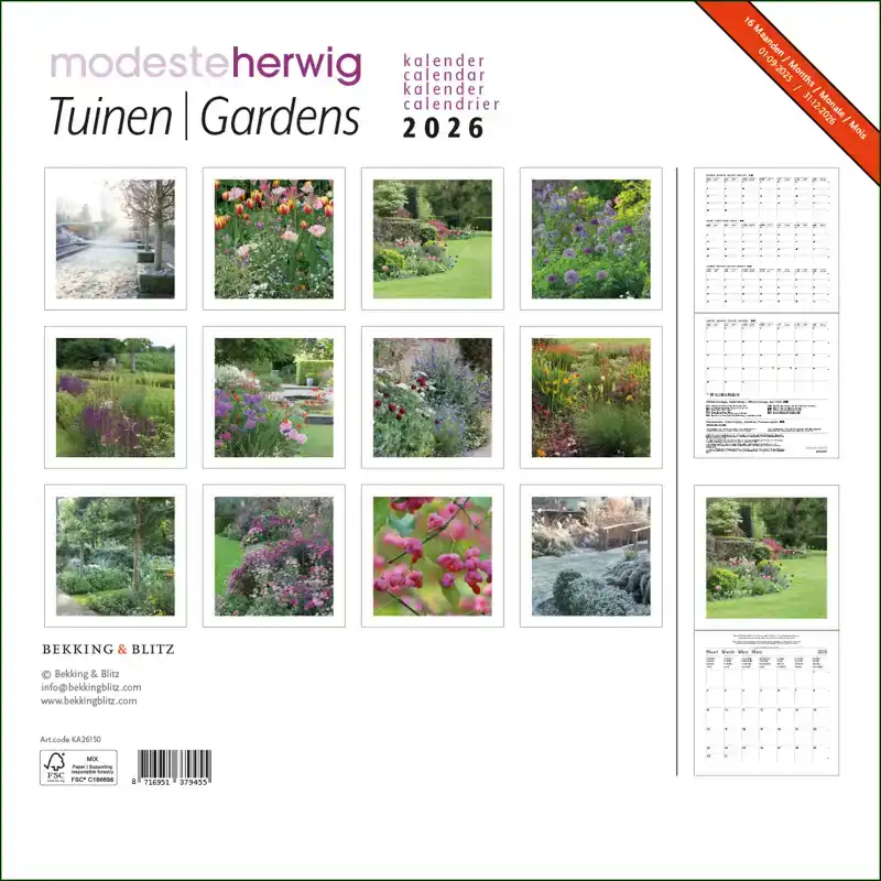 TUINEN - GARDENS, MODESTE HERWIG MAANDKALENDER 2026