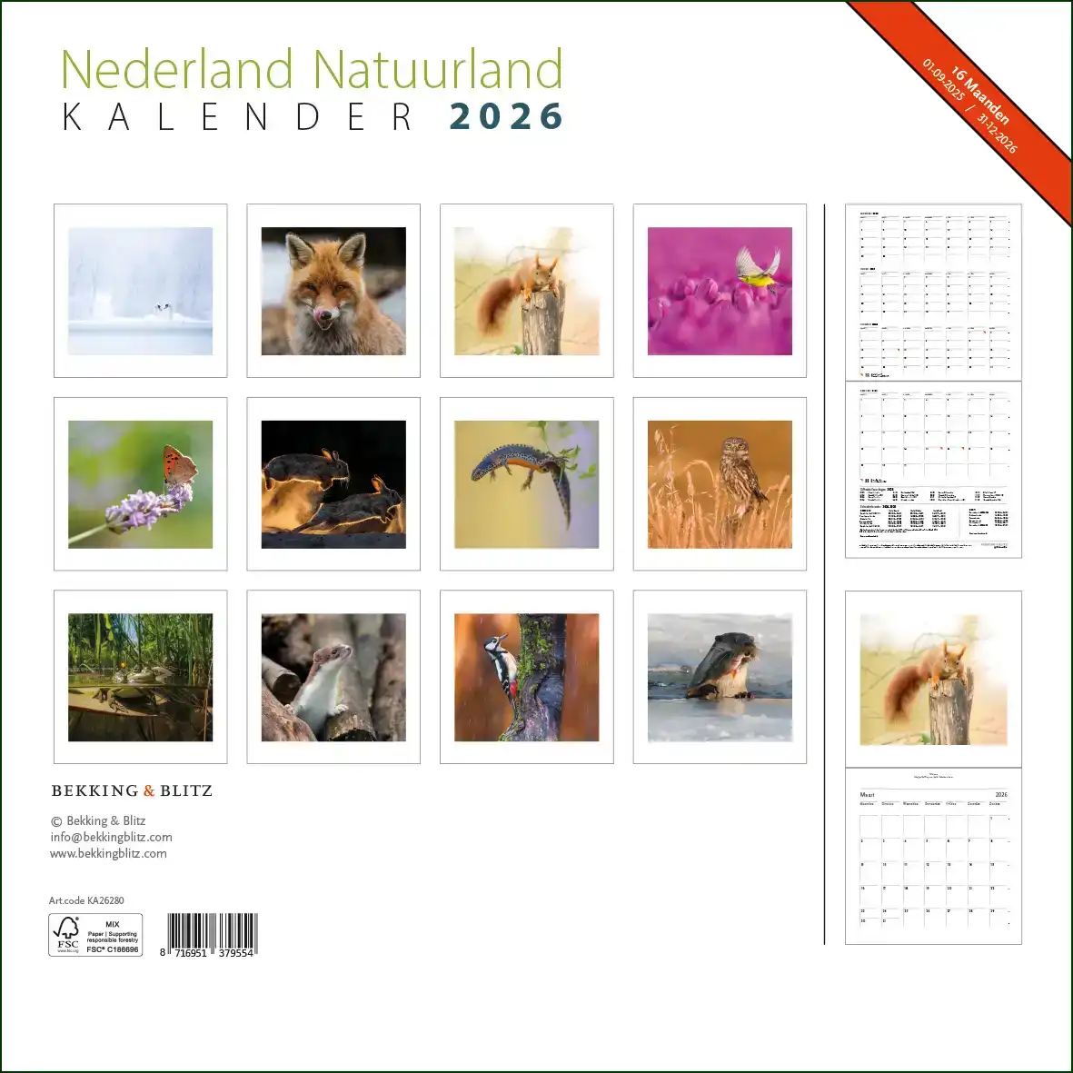 NEDERLAND NATUURLAND MAANDKALENDER 2026