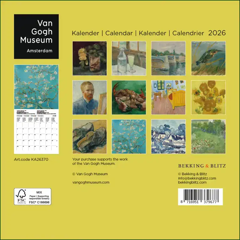 VAN GOGH MINI MAANDKALENDER 2026