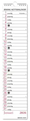 BEKKING NOTITIE KALENDER 2026