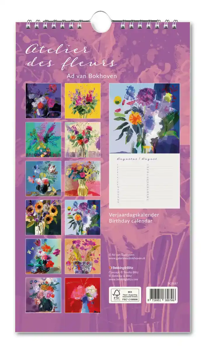 VERJAARDAGSKALENDER: ATELIERS DES FLEURIS, AD VAN BOKHOVEN