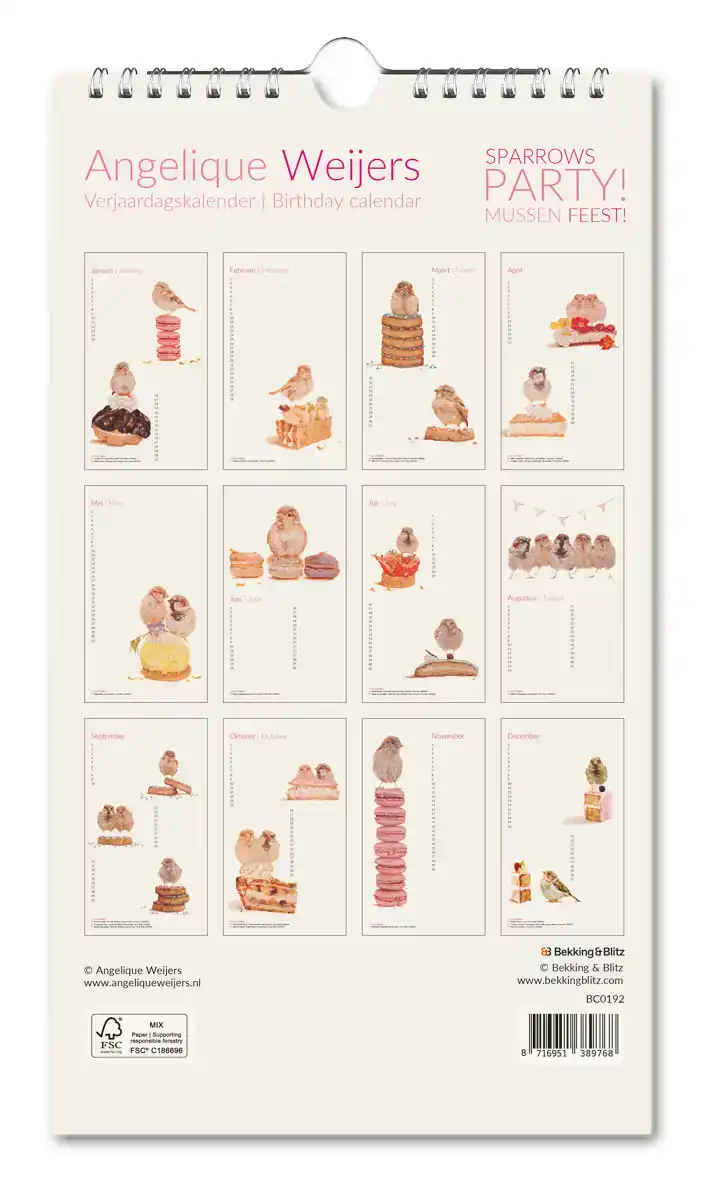 VERJAARDAGSKALENDER: SPARROWS PARTY, ANGELIQUE WEIJERS