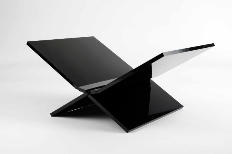BOEKENSTANDAARD PERSPEX MIDDEL DESIGN ZWART