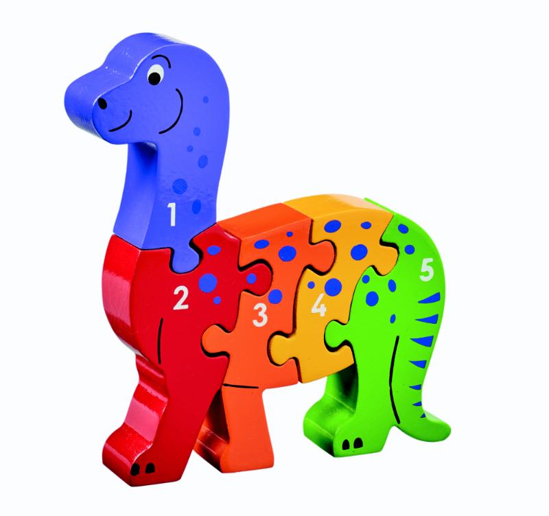 HOUTEN PUZZEL DINOSAURUS - LEREN TELLEN 1-5