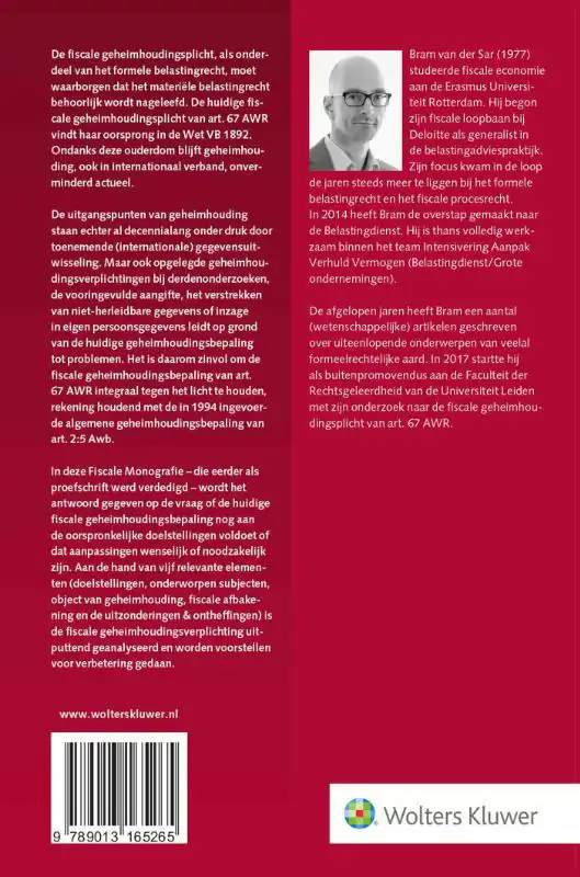 FISCALE GEHEIMHOUDINGSPLICHT: ART. 67 AWR ONTRAFELD