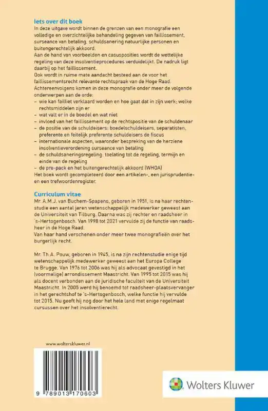 FAILLISSEMENT, SURSEANCE VAN BETALING EN SCHULDSANERING