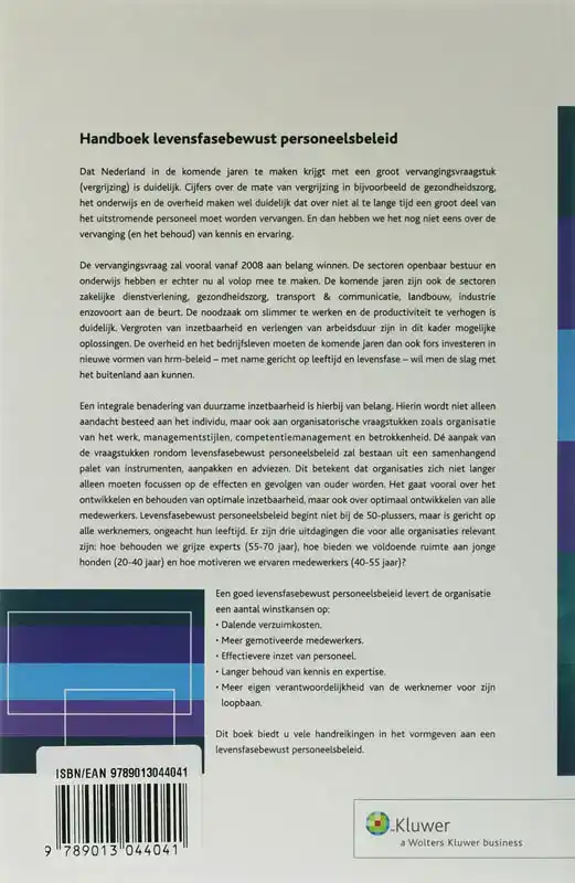 HANDBOEK LEVENSFASEBEWUST PERSONEELSBELEID