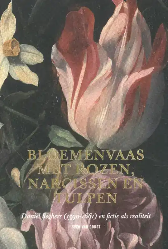 BLOEMENVAAS MET ROZEN, NARCISSEN EN TULPEN