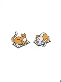 CURL UP WITH BOOKS AND CATS ENAMEL PIN SET