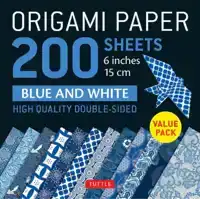 ORIGAMI PAPER 200 SHEETS BLUE AND WHITE PATTERNS 6" (15 CM)