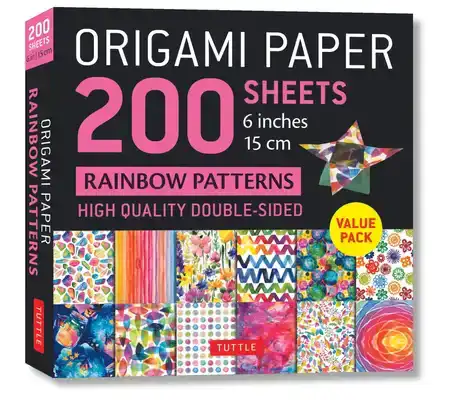 ORIGAMI PAPER 200 SHEETS RAINBOW PATTERNS 6" (15 CM)