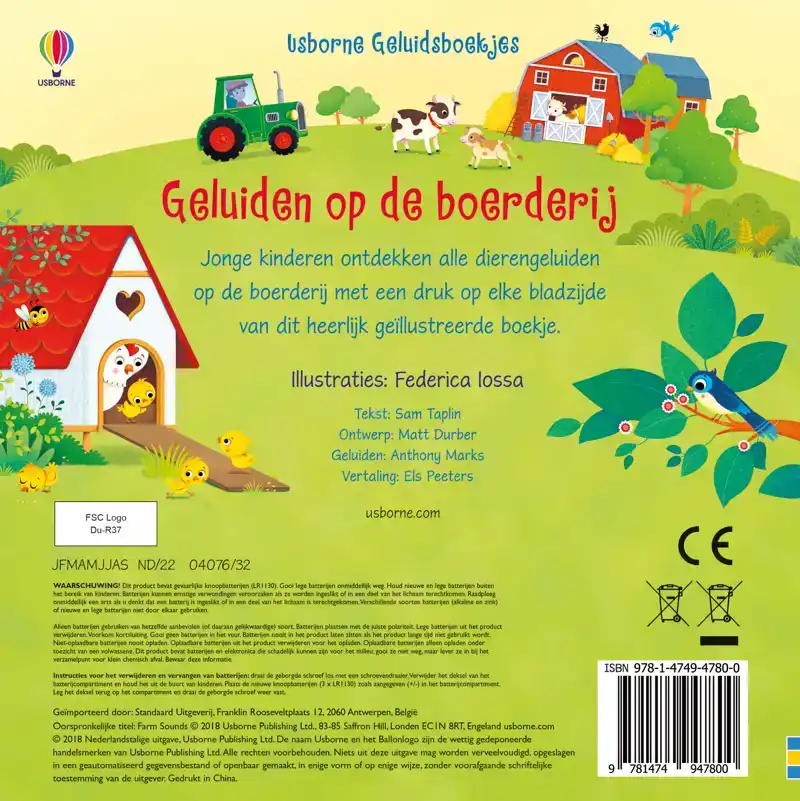 USBORNE GELUIDSBOEKJES. GELUIDEN OP DE BOERDERIJ