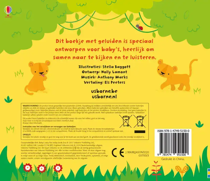 BABY'S ALLEREERSTE GELUIDENBOEKJE DE ZOO