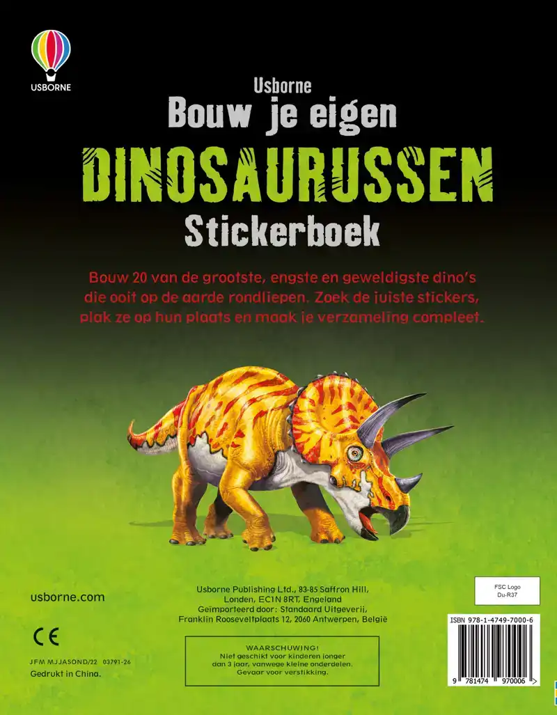 BOUW JE DINOSAURUSSEN EIGEN STICKERBOEK