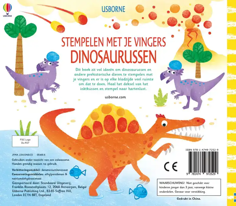 STEMPELEN MET JE VINGERS DINOSAURUSSEN