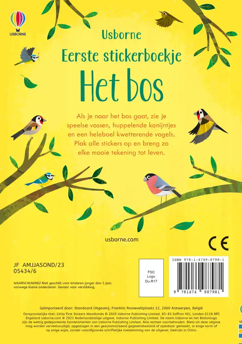 EERSTE STICKERBOEKJE HET BOS