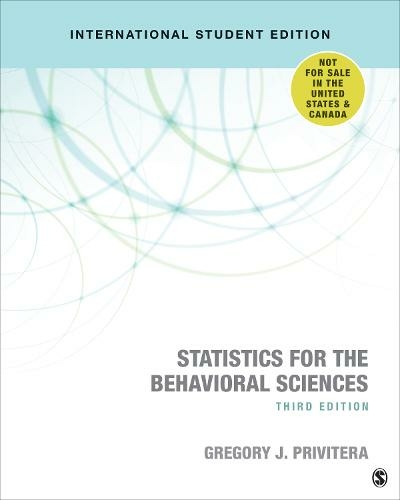 STATISTICS FOR THE BEHAVIORAL SCIENCES