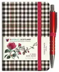 A RED, RED ROSE TARTAN NOTEBOOK (MINI WITH PEN) (BURNS CHECK