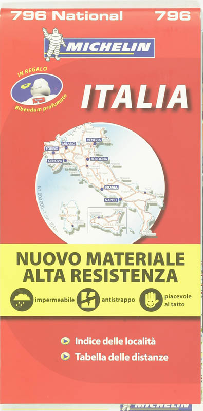 MICHELIN WEGENKAART 796 ITALIE SCHEURVAST