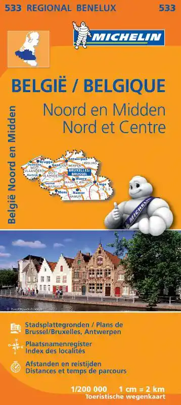MICHELIN WEGENKAART 533 BELGIE NOORD EN MIDDEN