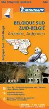 MICHELIN WEGENKAART 534 BELGIE ZUID, ARDENNEN