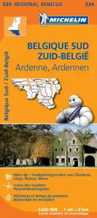 MICHELIN WEGENKAART 534 BELGIE ZUID, ARDENNEN