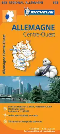 MICHELIN WEGENKAART 543 DUITSLAND MIDDEN-WEST