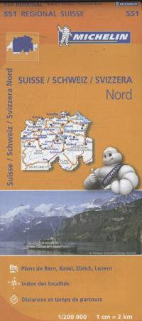 MICHELIN WEGENKAART 551 ZWITSERLAND NOORD