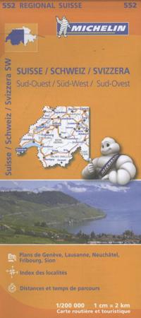 MICHELIN WEGENKAART 552 ZWITSERLAND ZUIDWEST