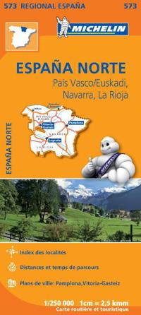MICHELIN WEGENKAART 573 SPANJE NOORD - BASKENLAND/EUSKADI, N