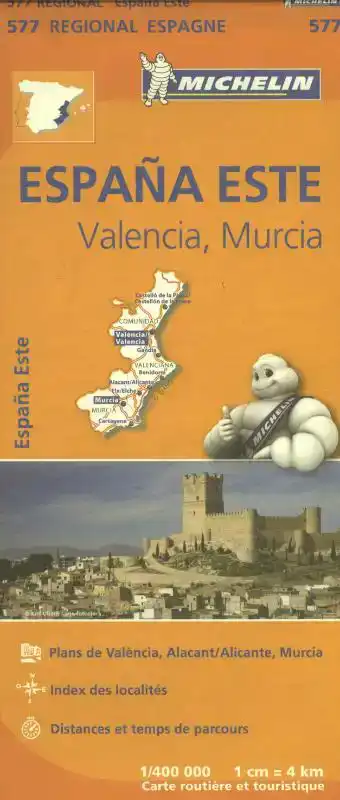 MICHELIN WEGENKAART 577 SPANJE OOST - COMUNIDAD VALENCIANA,
