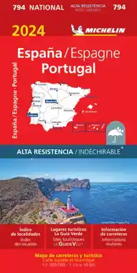 MICHELIN WEGENKAART 794 SPANJE & PORTUGAL 2024 SCHEURVAST