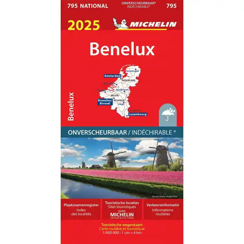 MICHELIN WEGENKAART 795 BENELUX 2025 SCHEURVAST