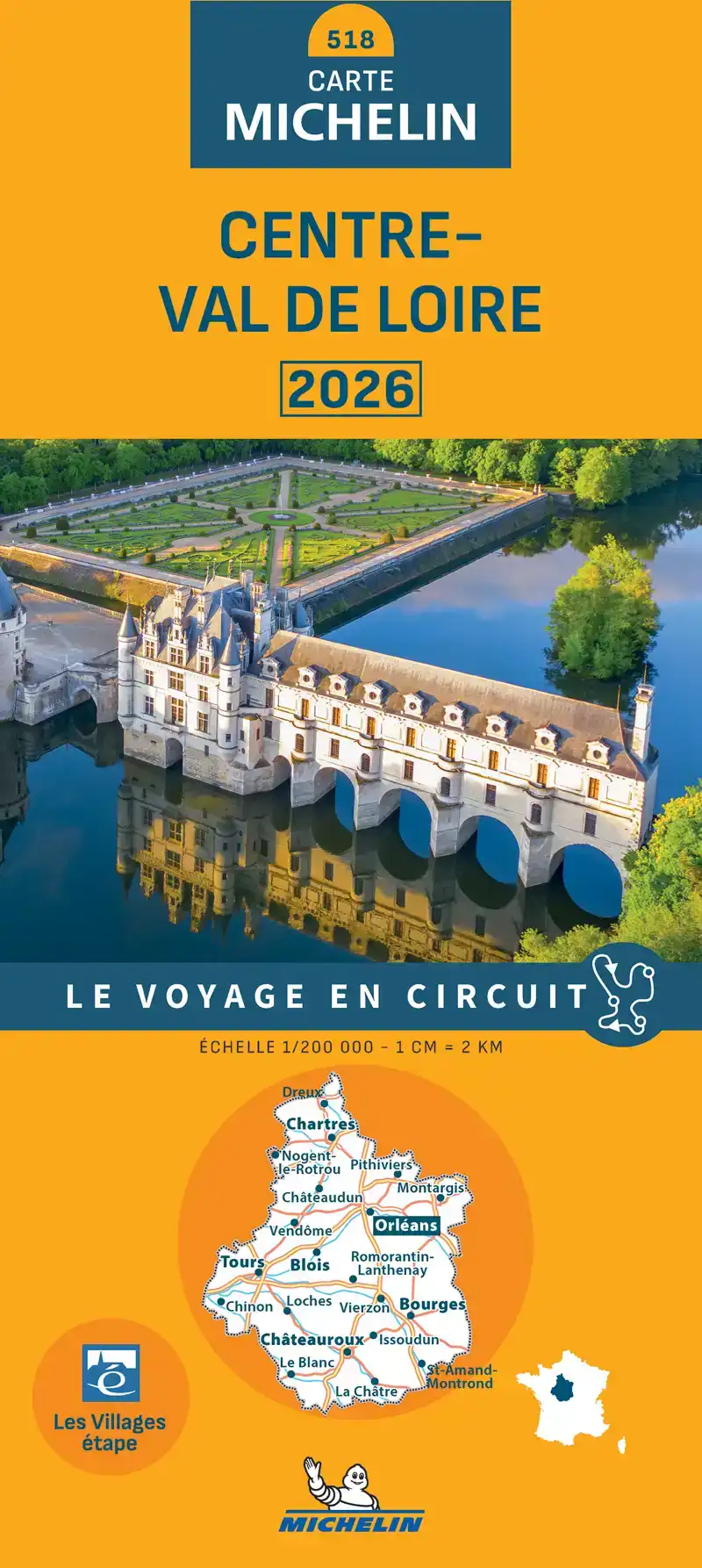 MICHELIN WEGENKAART 518 CENTRE-VAL DE LOIRE 2026