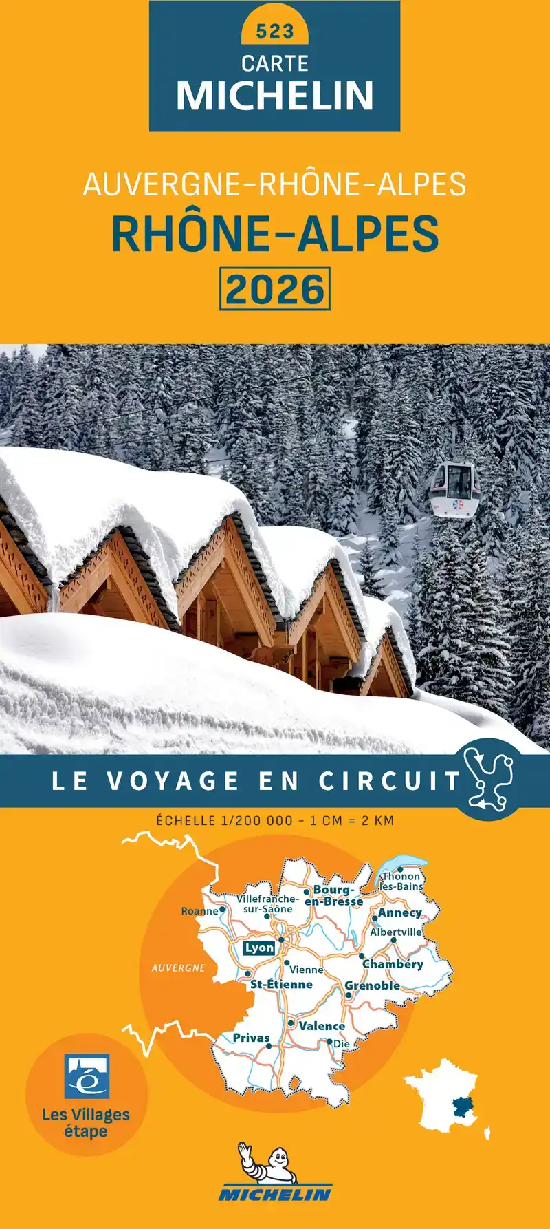 MICHELIN WEGENKAART 523 RHONE-ALPES 2026