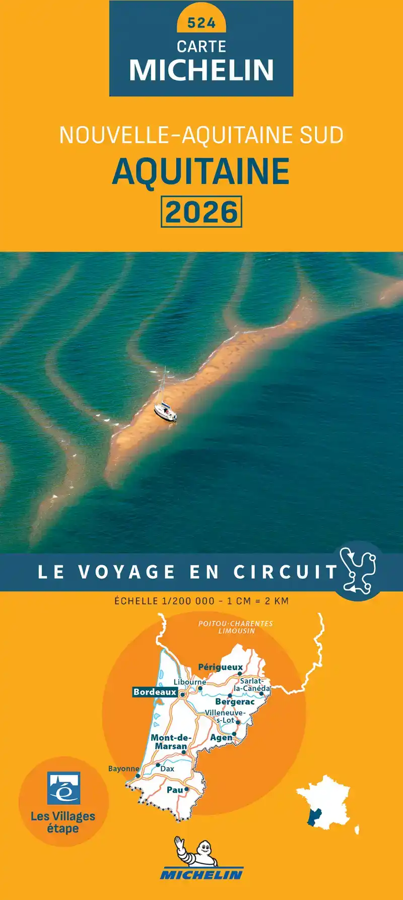 MICHELIN WEGENKAART 524 AQUITAINE 2026