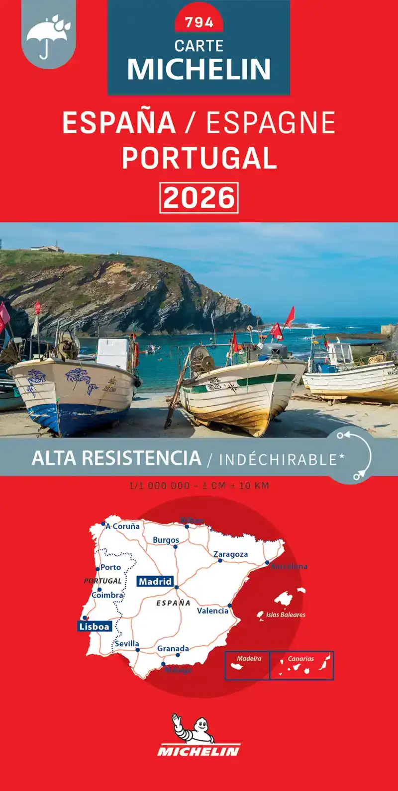 MICHELIN WEGENKAART 794 SPANJE/PORTUGAL SCHEURVAST 2026