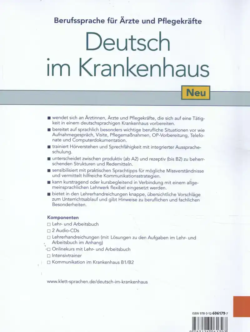 DEUTSCH IM KRANKENHAUS NEU - LEHR- UND ARBEITSBUCH