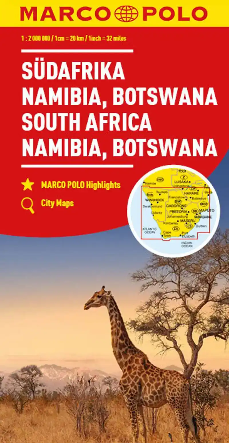 SOUTH AFRICA, NAMIBIA & BOTSWANA MARCO POLO MAP