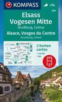 KOMPASS WANDERKARTEN-SET 2221 ELSASS, VOGESEN MITTE, ALSACE,