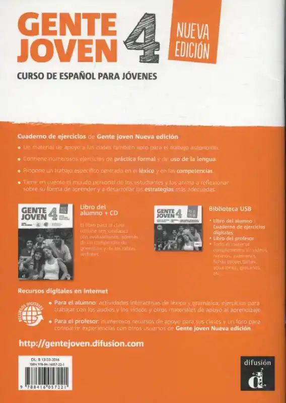 GENTE JOVEN 4 - CUADERNO DE EJERCICIOS