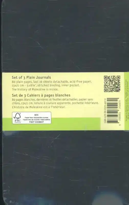SCHRIFT MOLESKINE 130X210MM BLC 160PAG