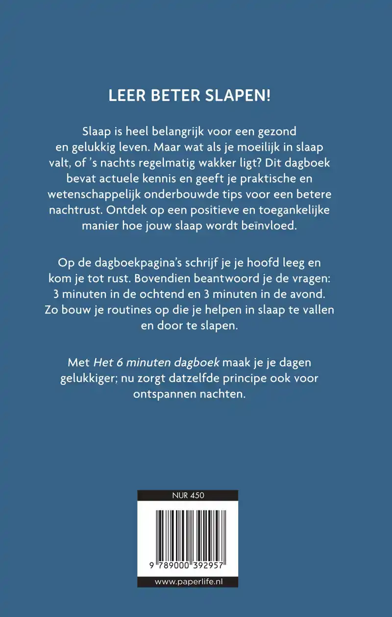 HET 6 MINUTEN SLAAPDAGBOEK