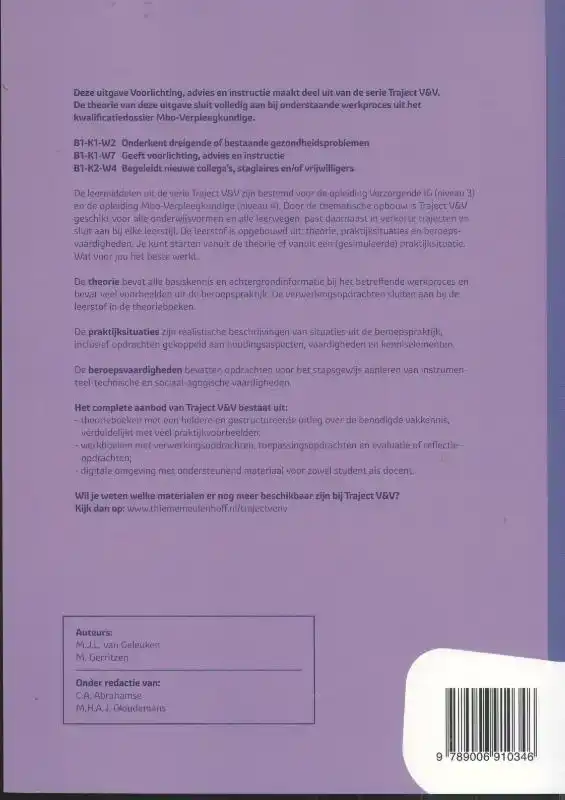 VOORLICHTING, ADVIES EN INSTRUCTIE