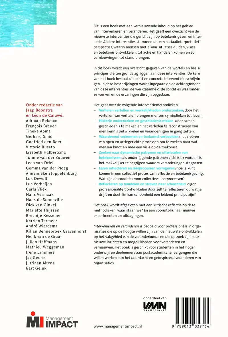 INTERVENIEREN EN VERANDEREN